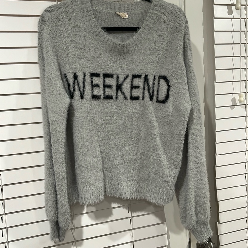 Fuzzy soft weekend sweater